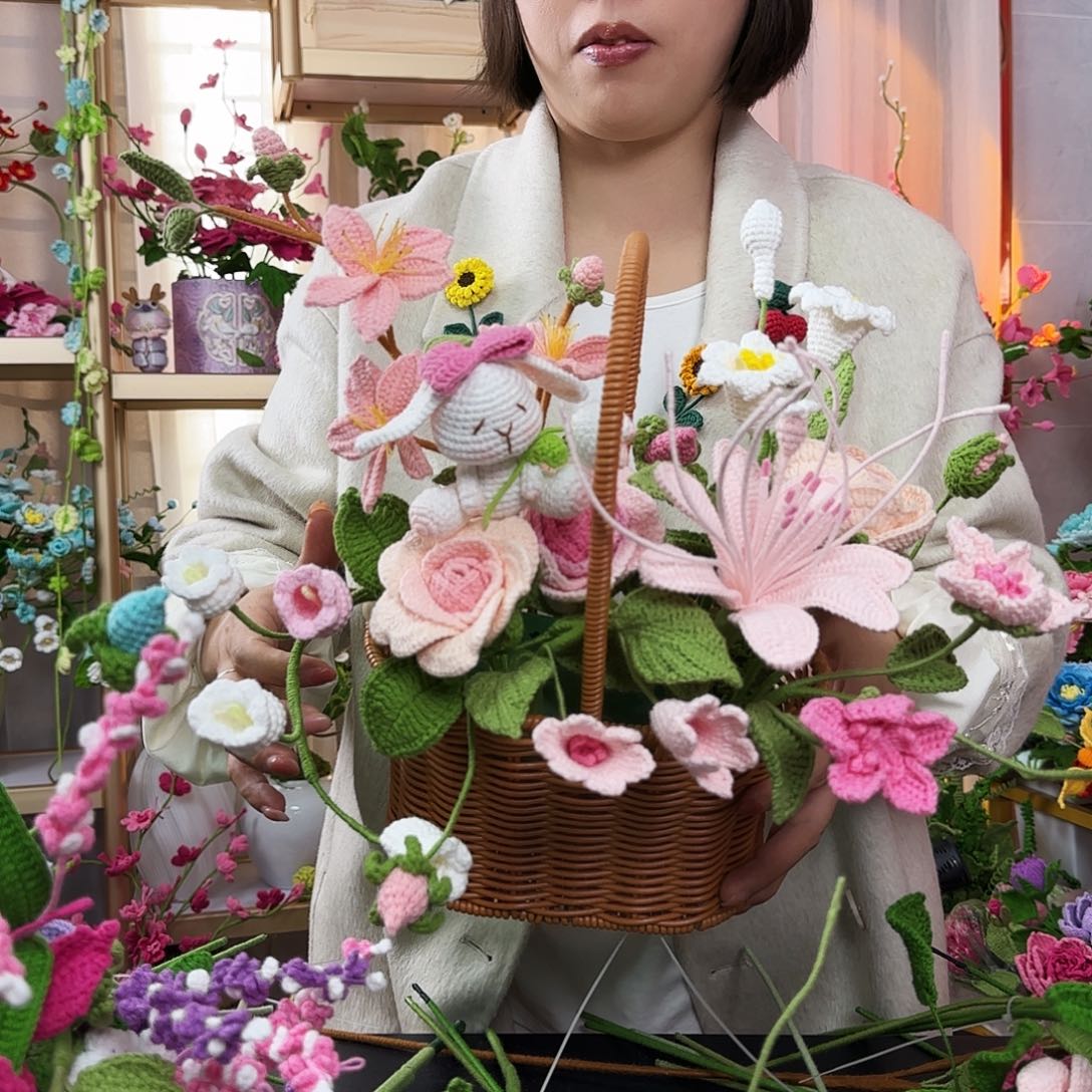 纯手工钩织钩织花束