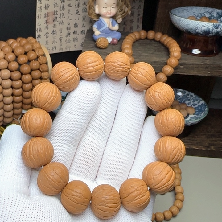 猴头核桃手串聚宝盆 原皮原色 干刷打底