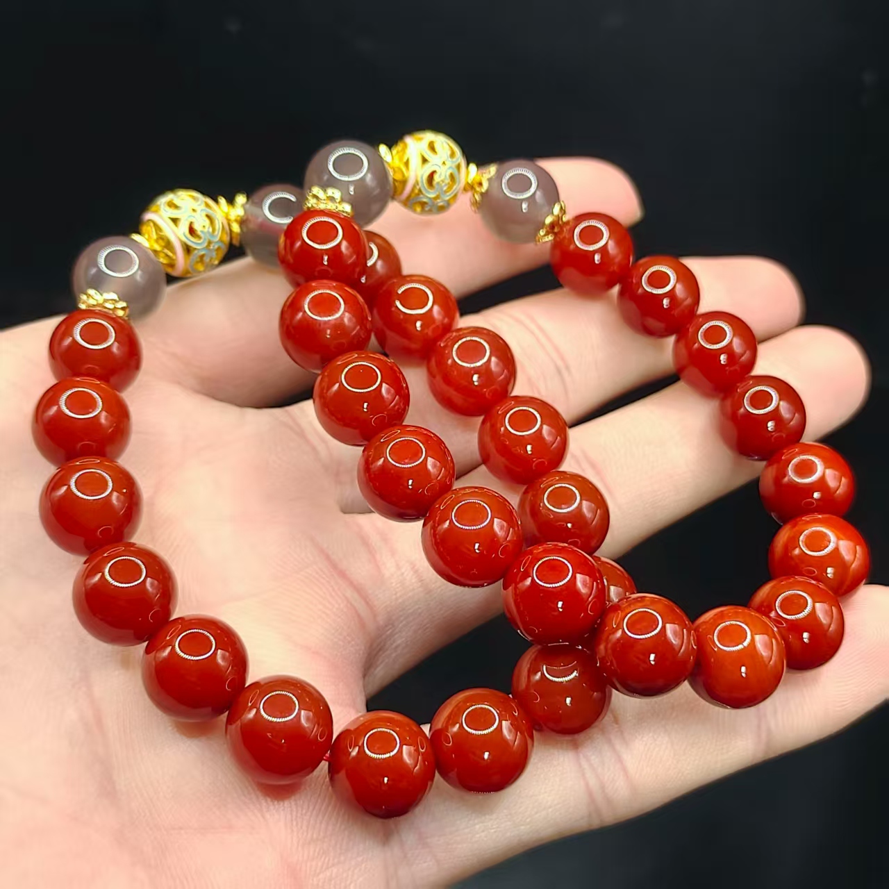 【龙龙严选】牛血红DIY单圈手串H25【多样性发其一】约10mm