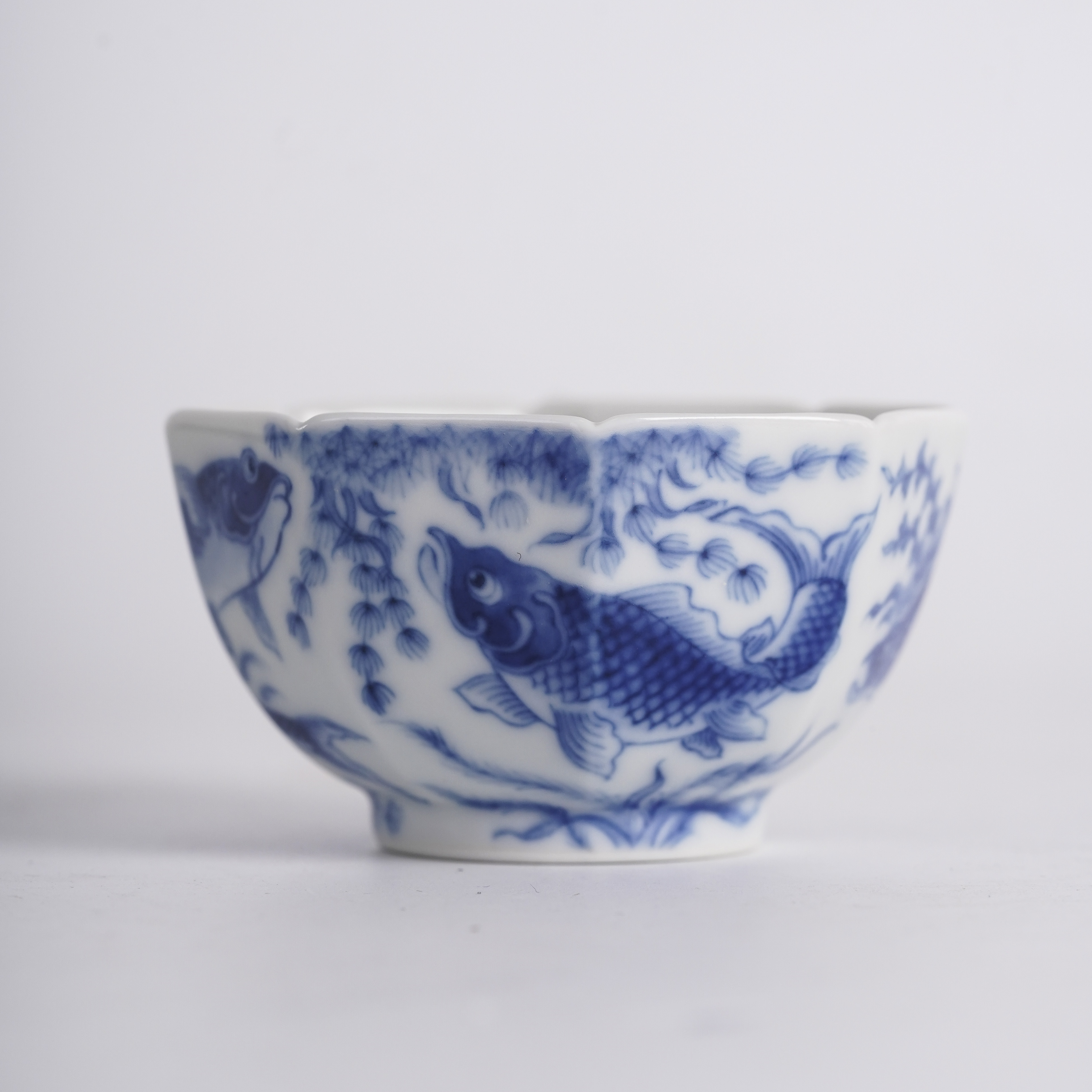 望月怀古望月怀古满绘鱼藻小八方杯