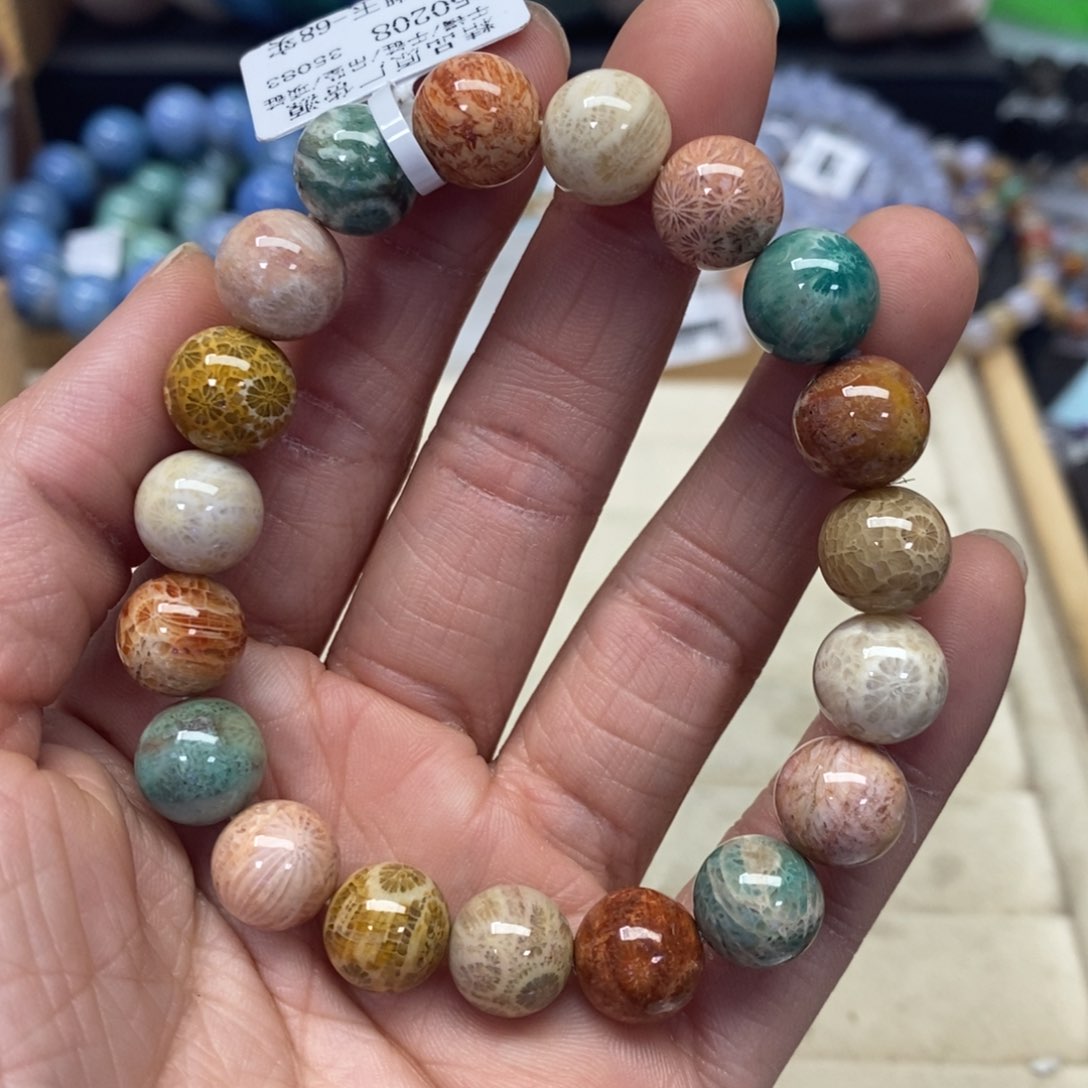 硅化珊瑚（珊瑚玉）手链未镶嵌142