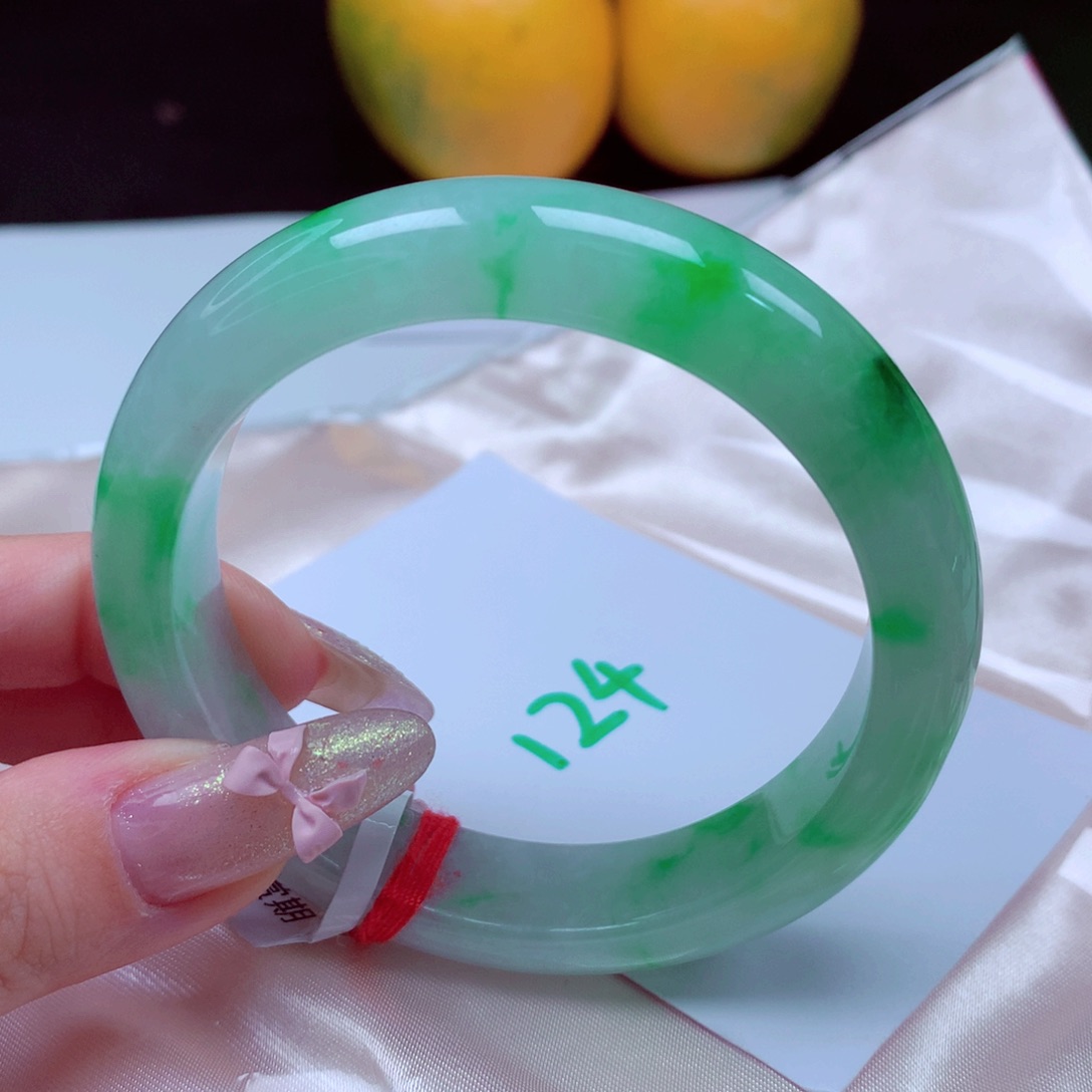 未镶嵌手镯翡翠缅甸天然A货翡翠手镯 124号