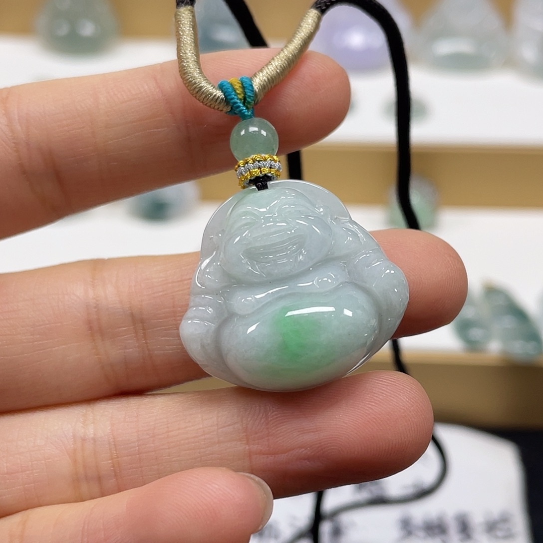 翡翠未镶嵌颈饰天然翡翠佛公吊坠一件17号