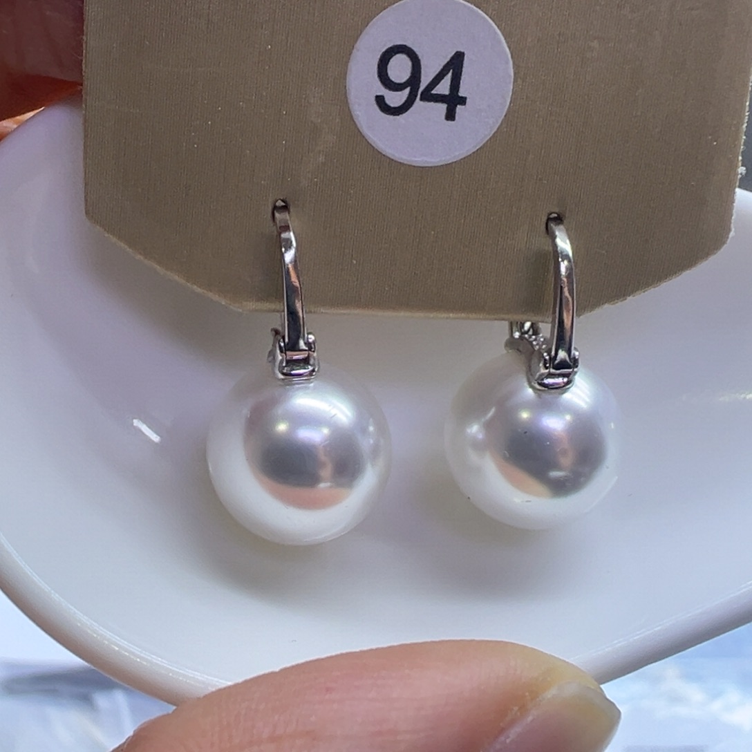 银S925镶嵌耳饰淡水珍珠