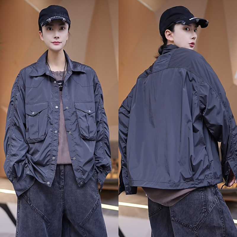 【聚】2156【P家尼龙轻奢定制】情侣款百搭时尚长袖衬衫 W130-43630