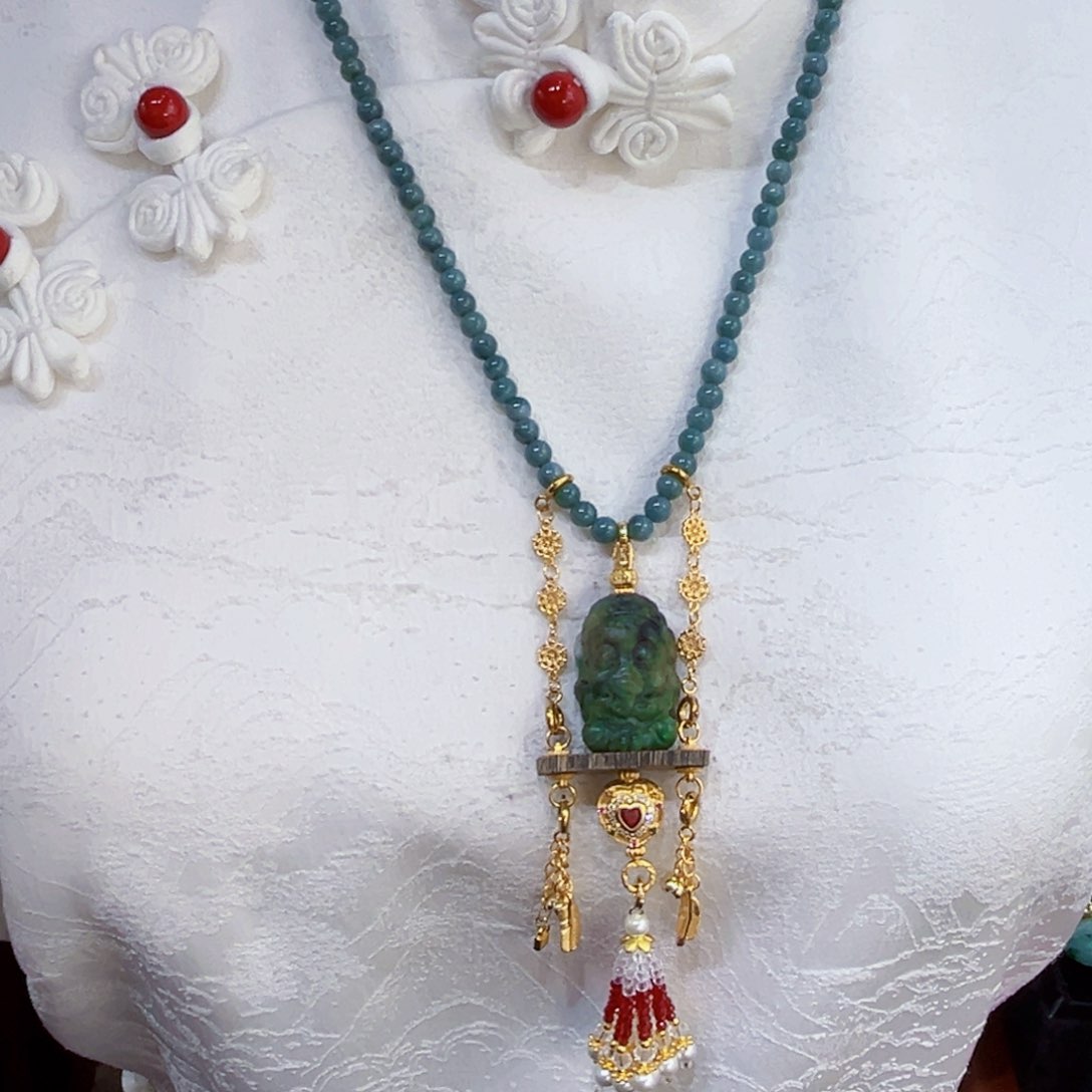 翡翠未镶嵌吊坠(赠链)代编织