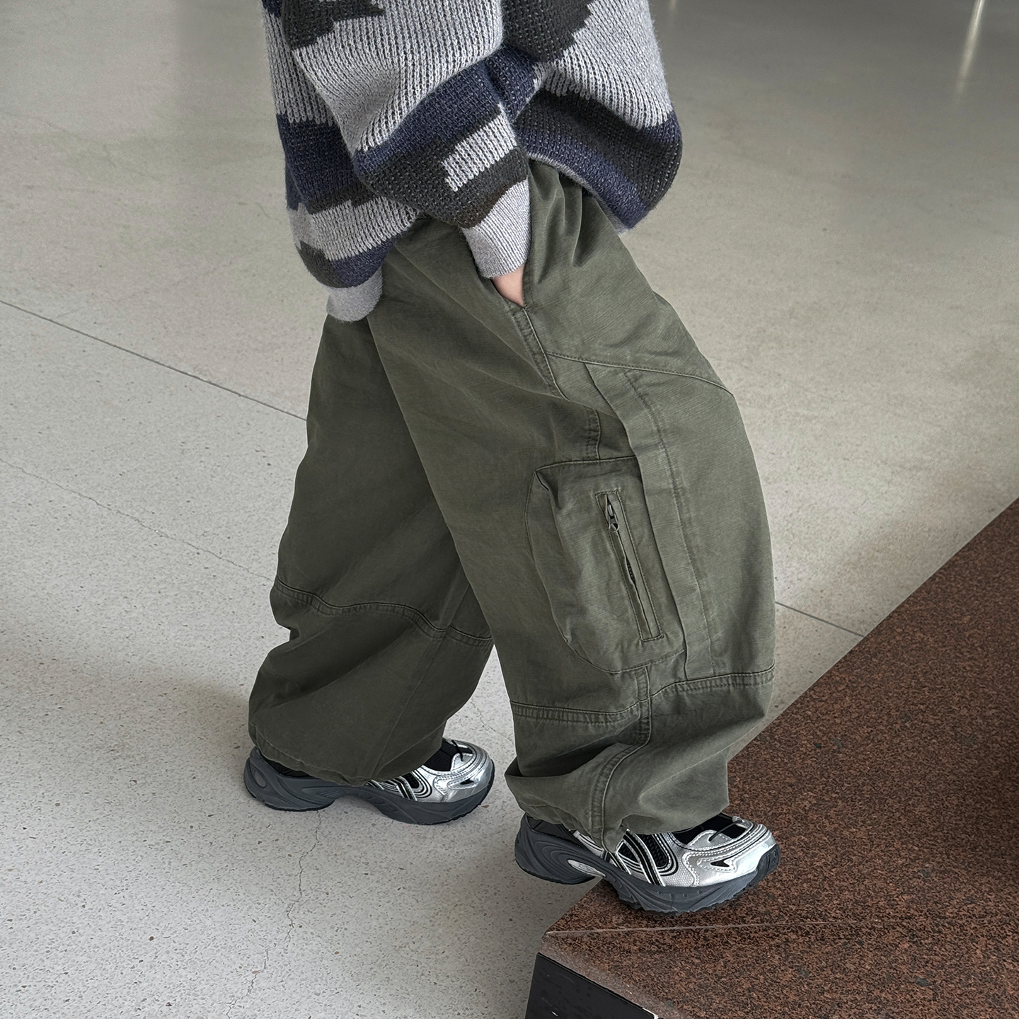 冬装儿童韩版时尚纯色简约百搭款保暖加绒加厚工装裤CC1203-LC1