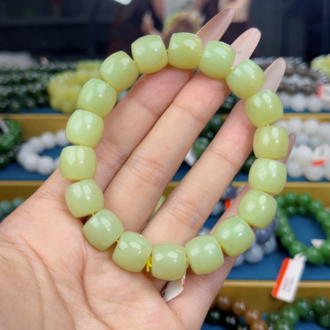 和田玉未镶嵌手链天然和田玉新疆若羌黄口手串12