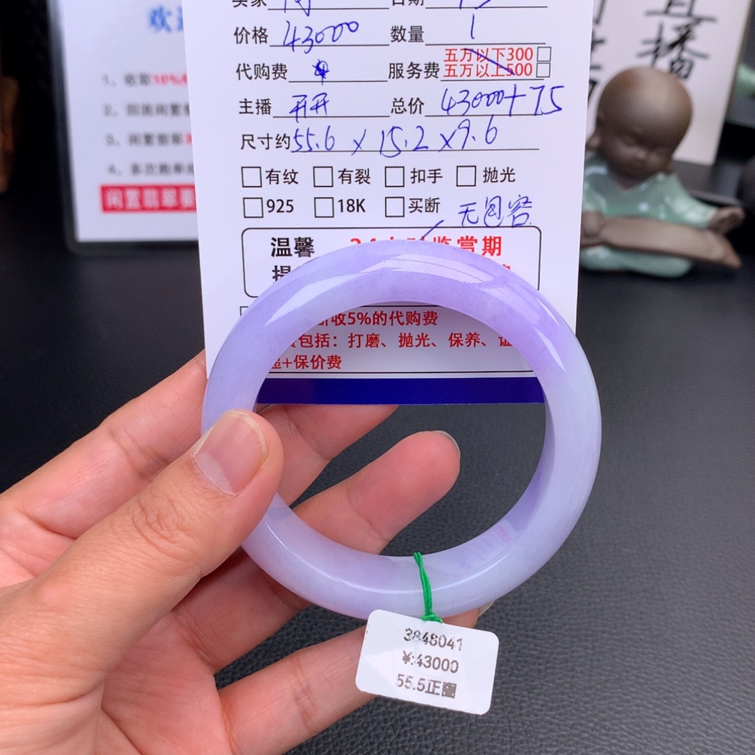 阿***满未镶嵌手镯翡翠紫罗兰