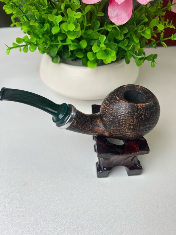 厚斗钵石楠木烟斗 微弯坎伯兰斗嘴大番茄斗型喷砂烟斗 