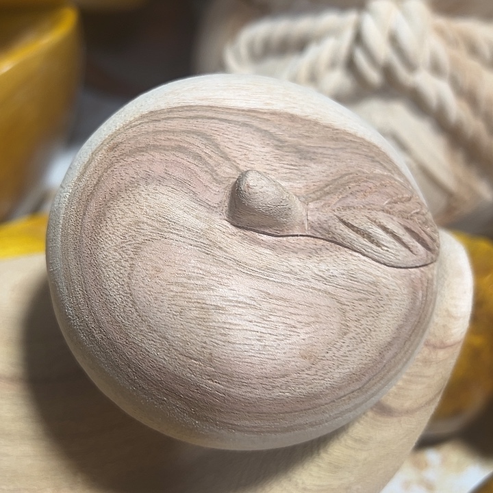 木香樟木白胚苹果带叶一个