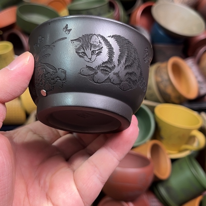 紫砂茶杯全手工紫砂主人杯