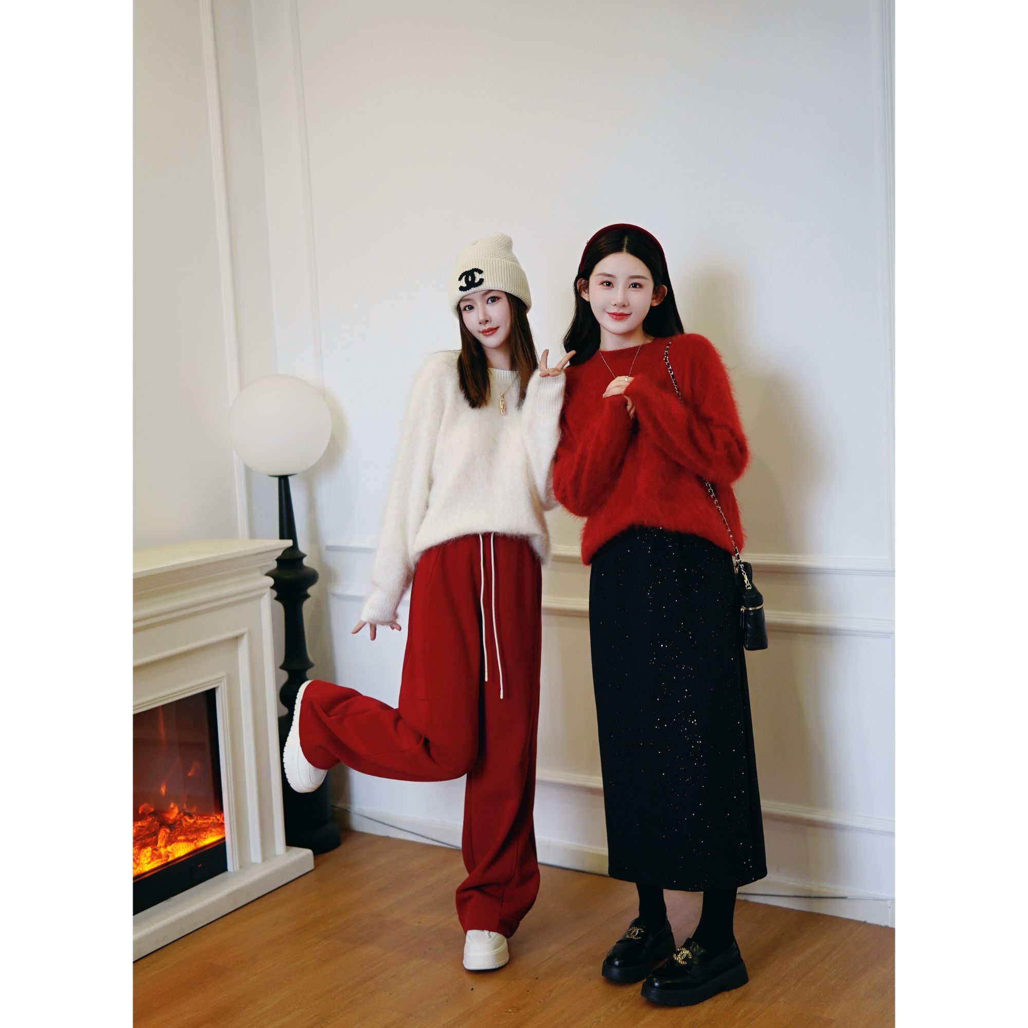 CANTIILAR  “奢品羊绒”100山羊绒拉绒圆领针织衫  8096