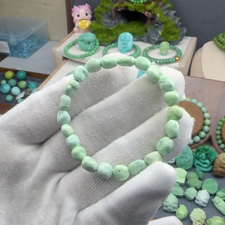 绿松石绿松石菜籽黄未镶嵌