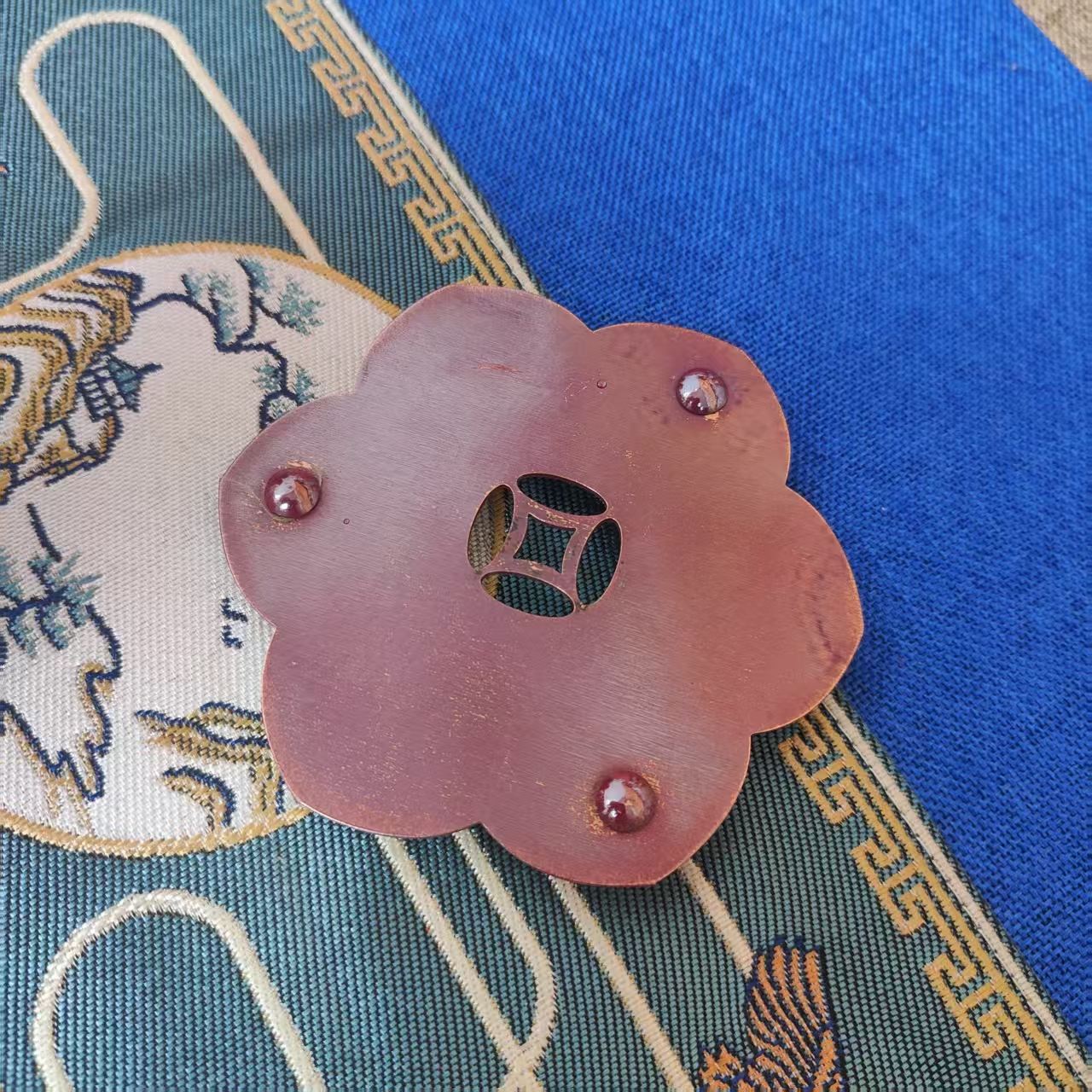 纯紫铜盖置 杯垫 茶周边 淬火色茶道国风