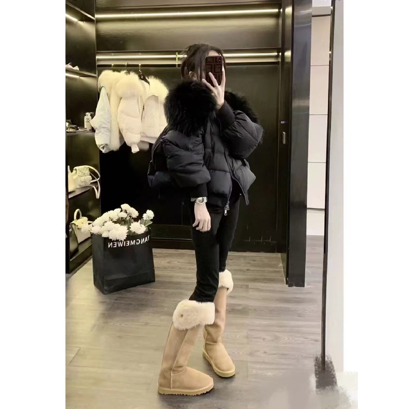 秋冬季90鹅绒貉子毛百搭派克羽绒服JKDY0SYR2301