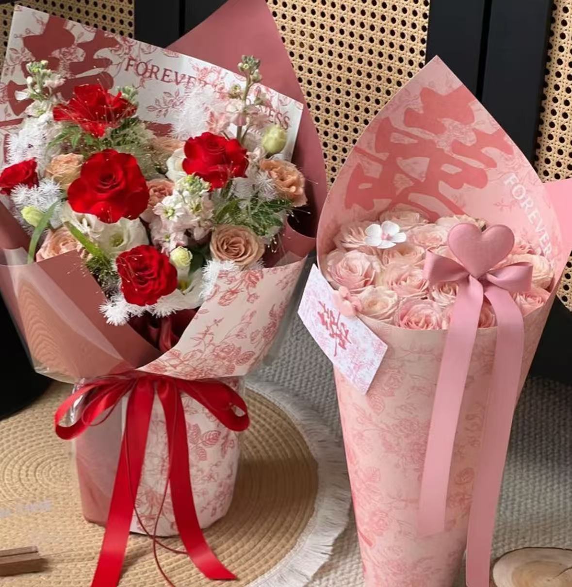 喜上梢·婚庆浪漫包装纸&卡片花店diy婚礼礼品资材