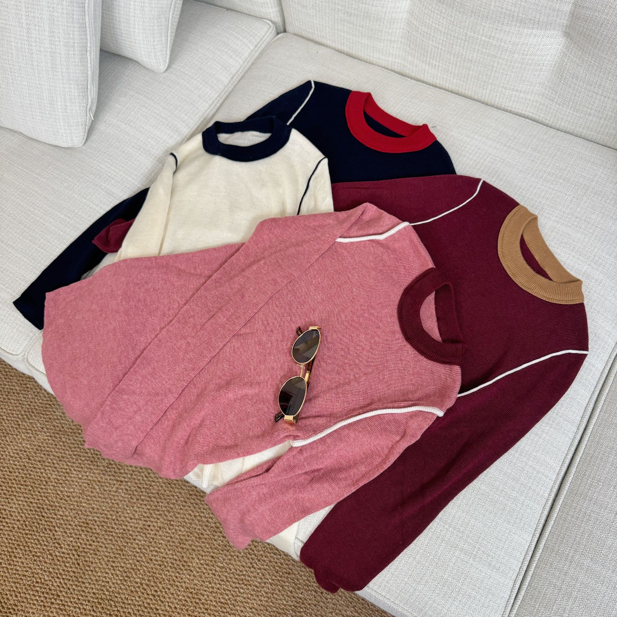 Yihouse秋冬百搭设计感显瘦单穿叠穿针织打底上衣Y8507