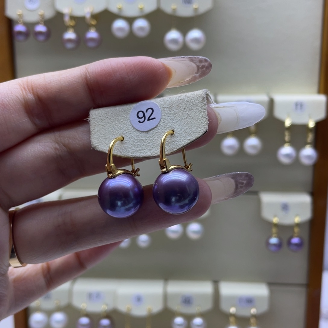 淡水珍珠耳饰银S925镶嵌