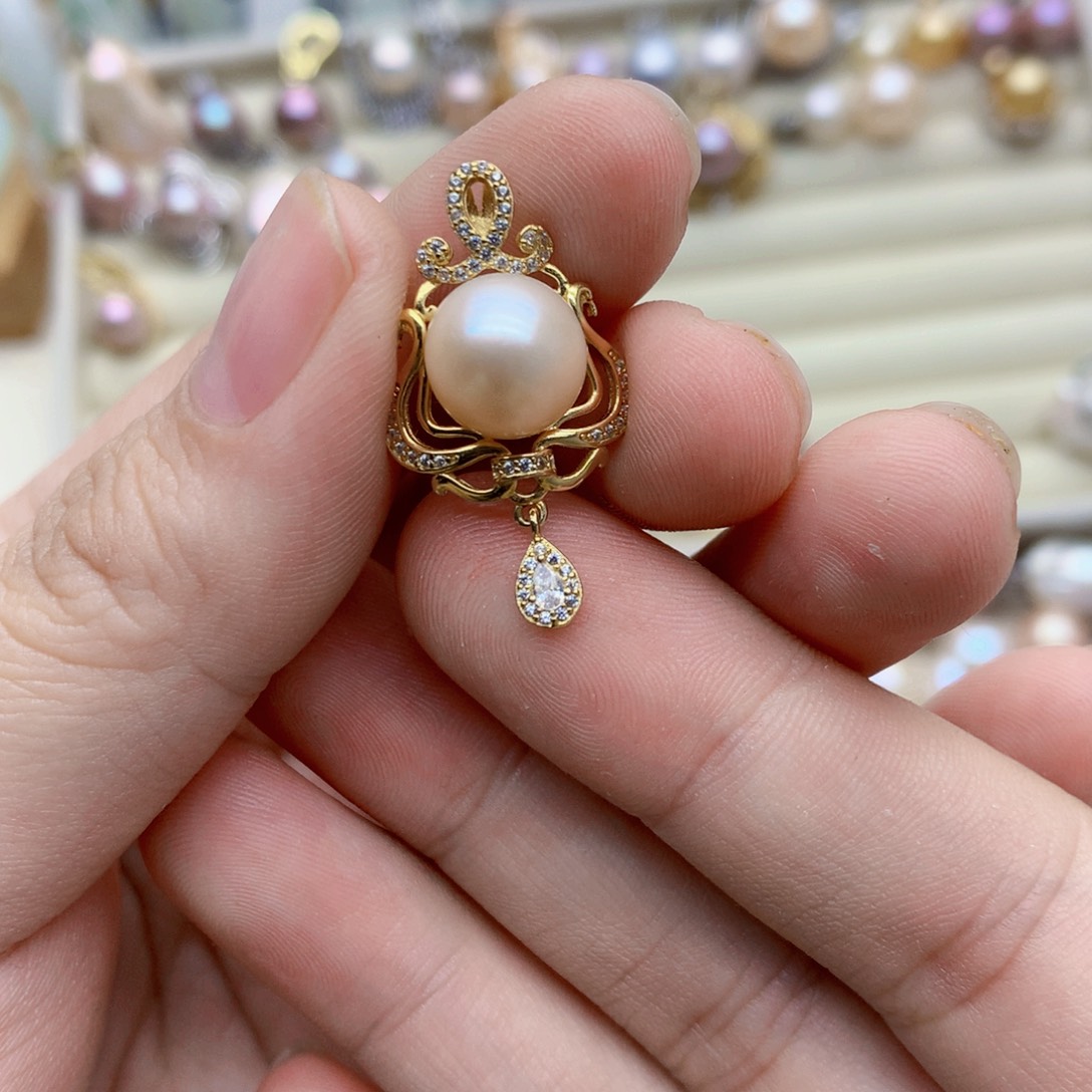 淡水珍珠颈饰银S925镶嵌