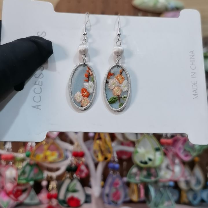 织绣苏绣耳环耳钉耳饰