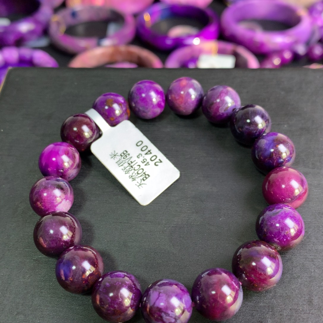 苏纪石（舒俱来）未镶嵌皇家紫手串12+