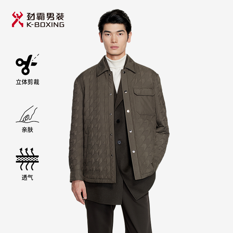 K-boxing/劲霸男装秋冬季短款轻薄御寒保暖棉服外套男款|BMDE3102
