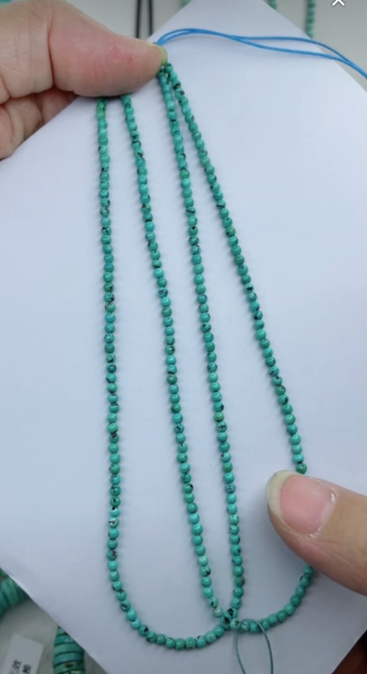 天然原矿绿松石米珠链