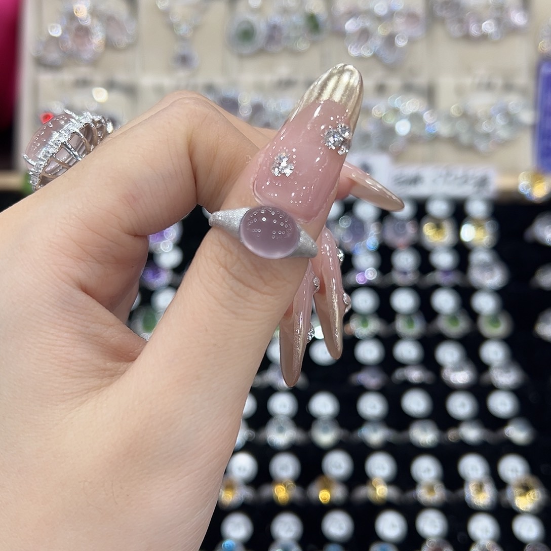 s***境萤石戒指银S925镶嵌