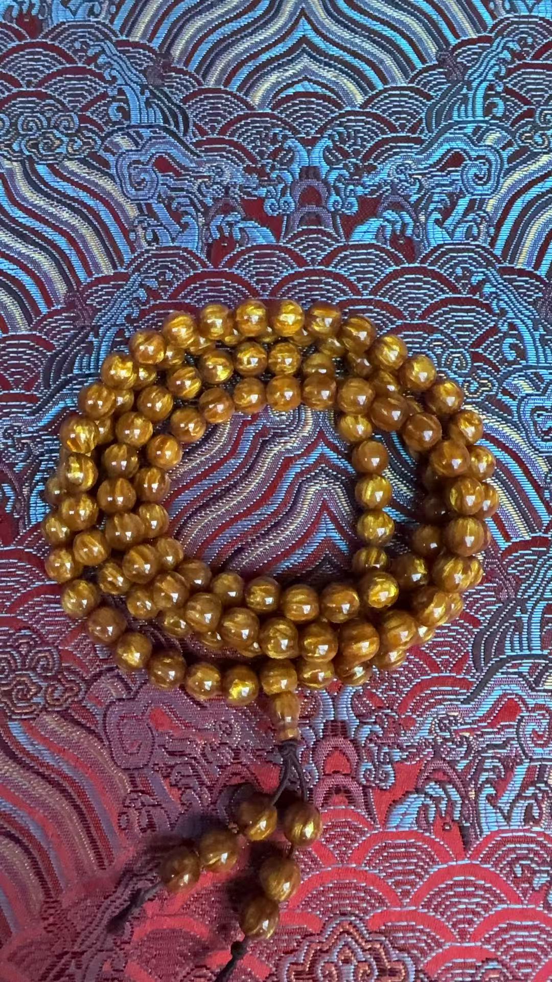金丝神龙木多圈手串108颗