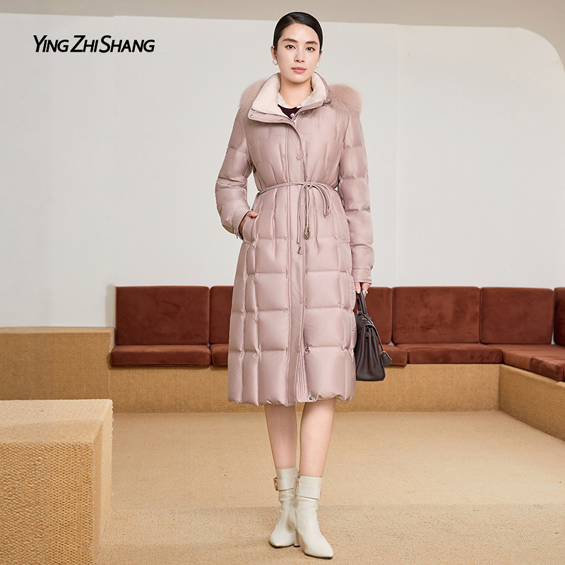 赢智尚2025秋冬新款沙漠花粉X型显瘦中长款女高级ZR00153