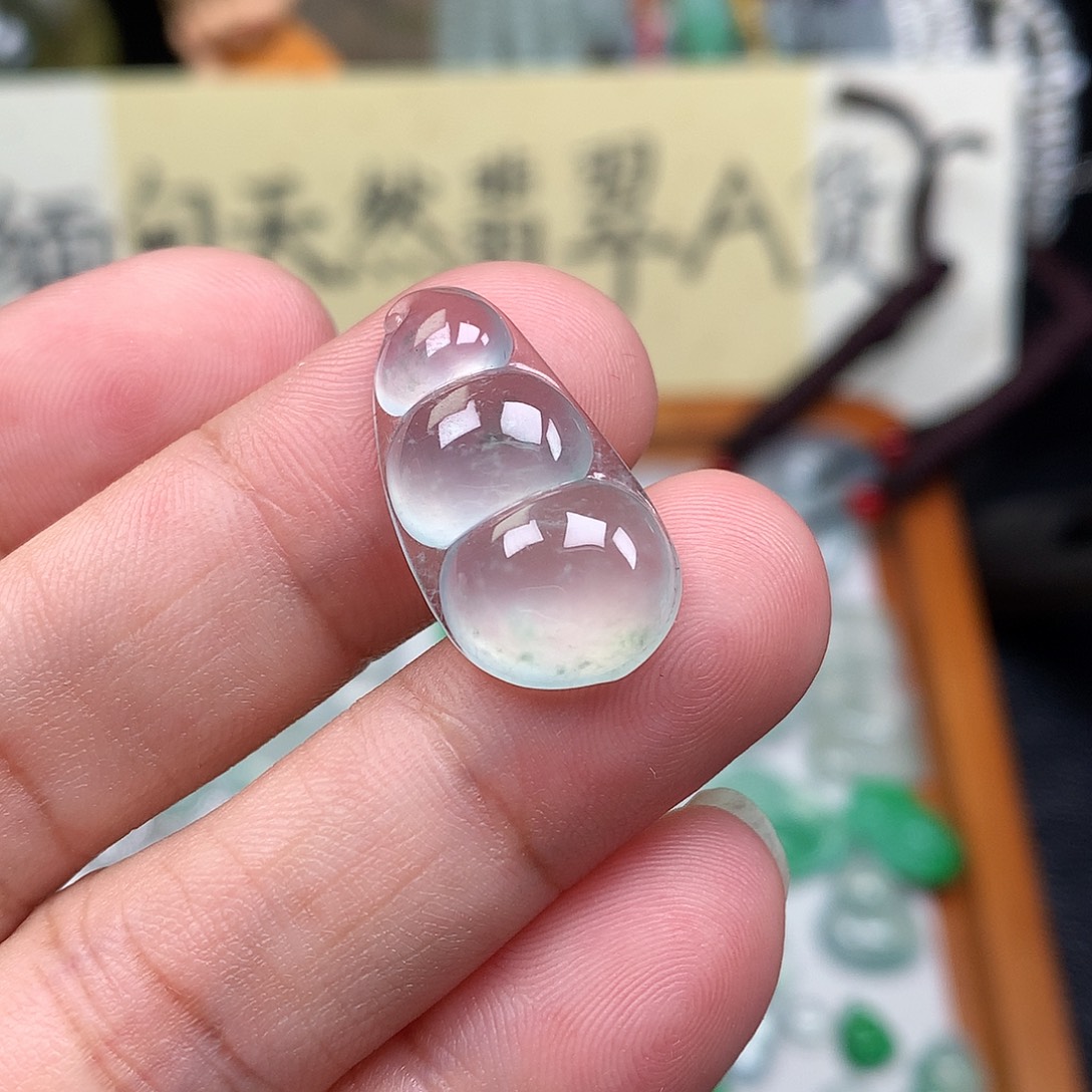翡翠裸石缅甸天然A货翡翠冰种豆子