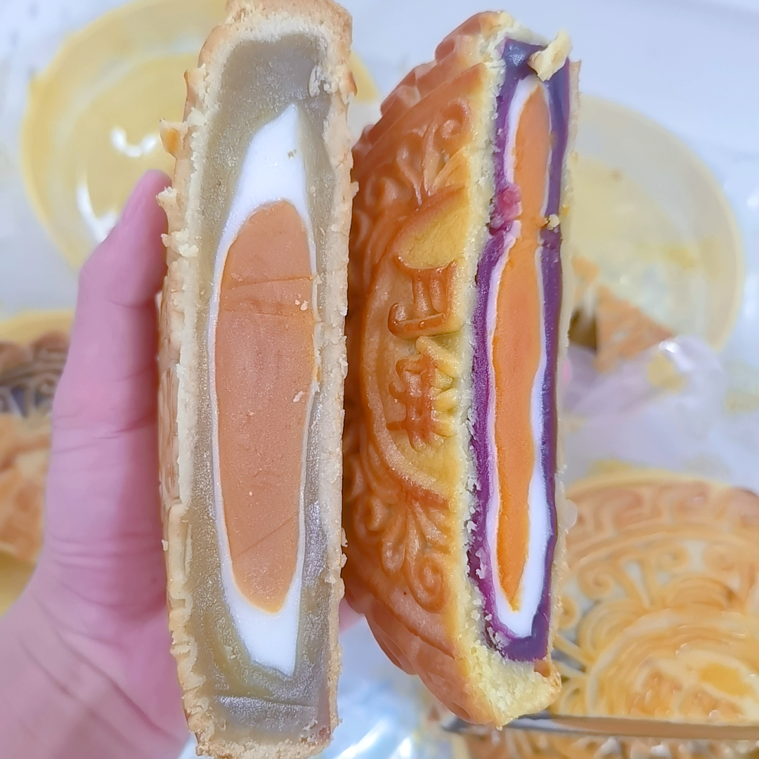 紫薯雪媚娘黑芝麻黑豆沙莲蓉雪媚娘蛋黄饼传统老手工糕点休闲零食