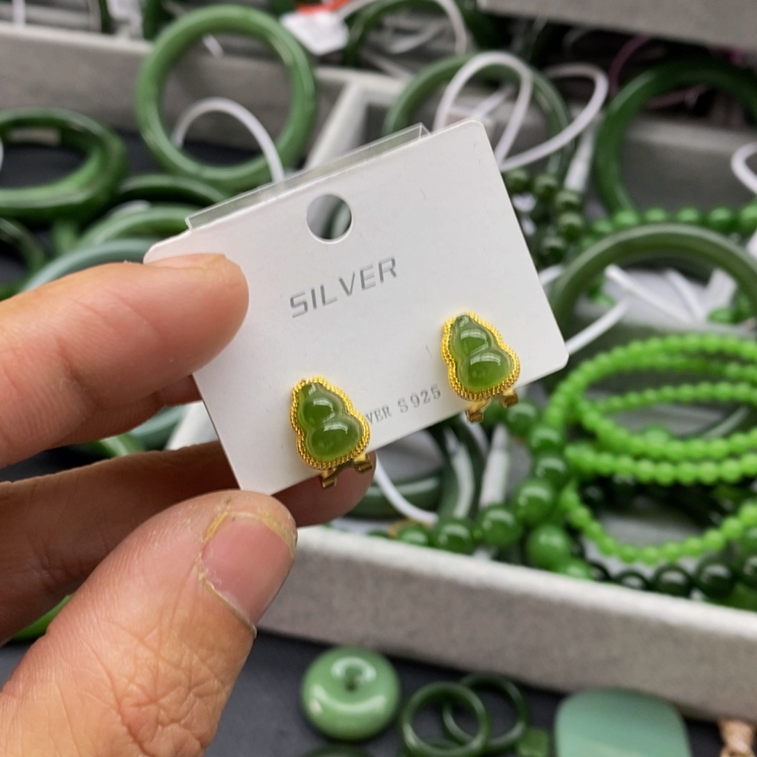 和田玉（碧玉）颈饰银S925镶嵌