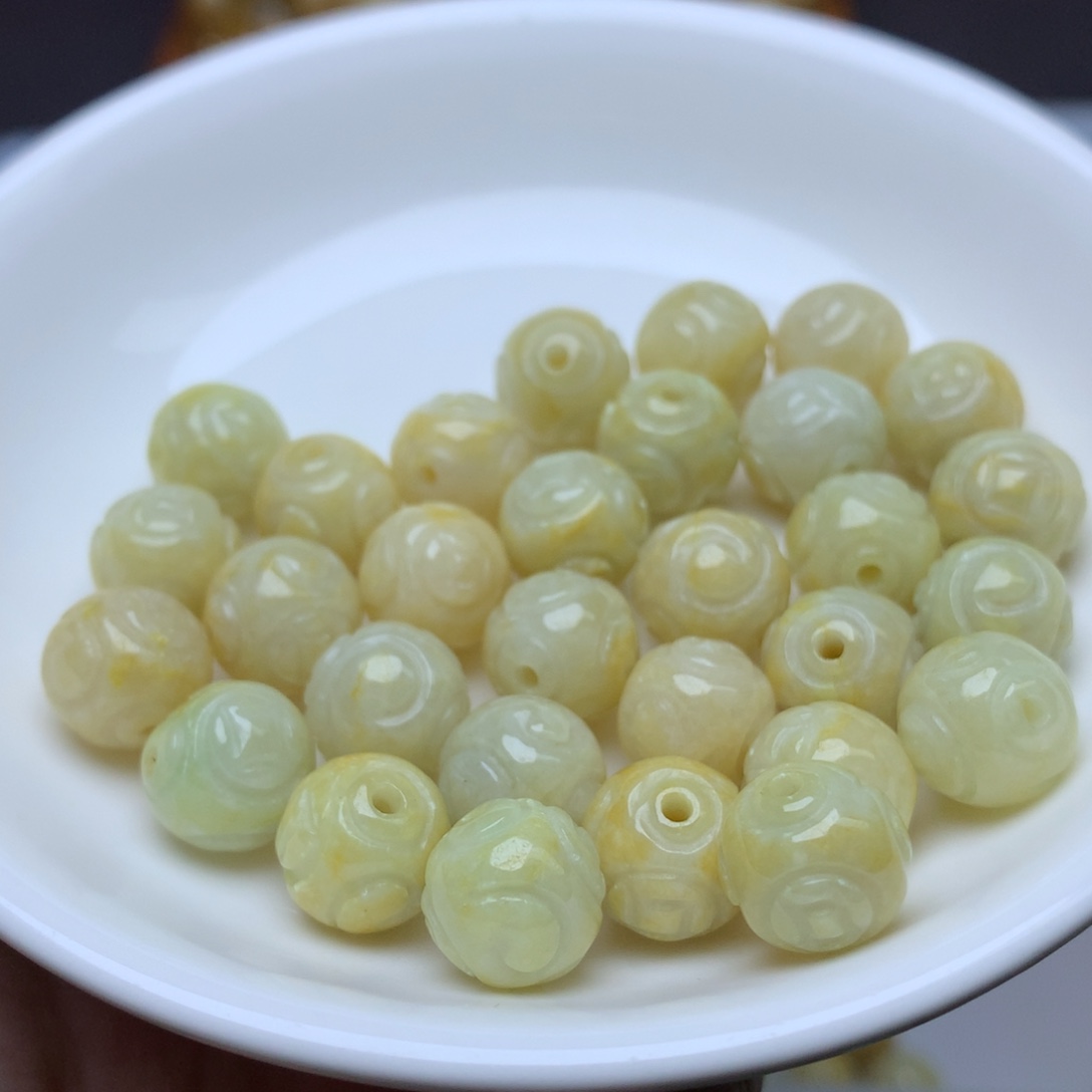 【闪购商品】翡翠手链未镶嵌卡10回纹龙珠10个