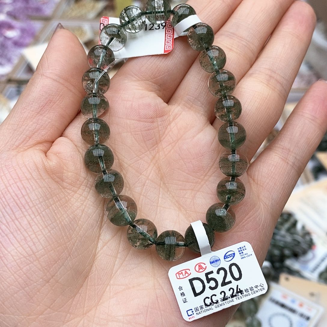 水晶手链未镶嵌D520 绿幽灵 8m+