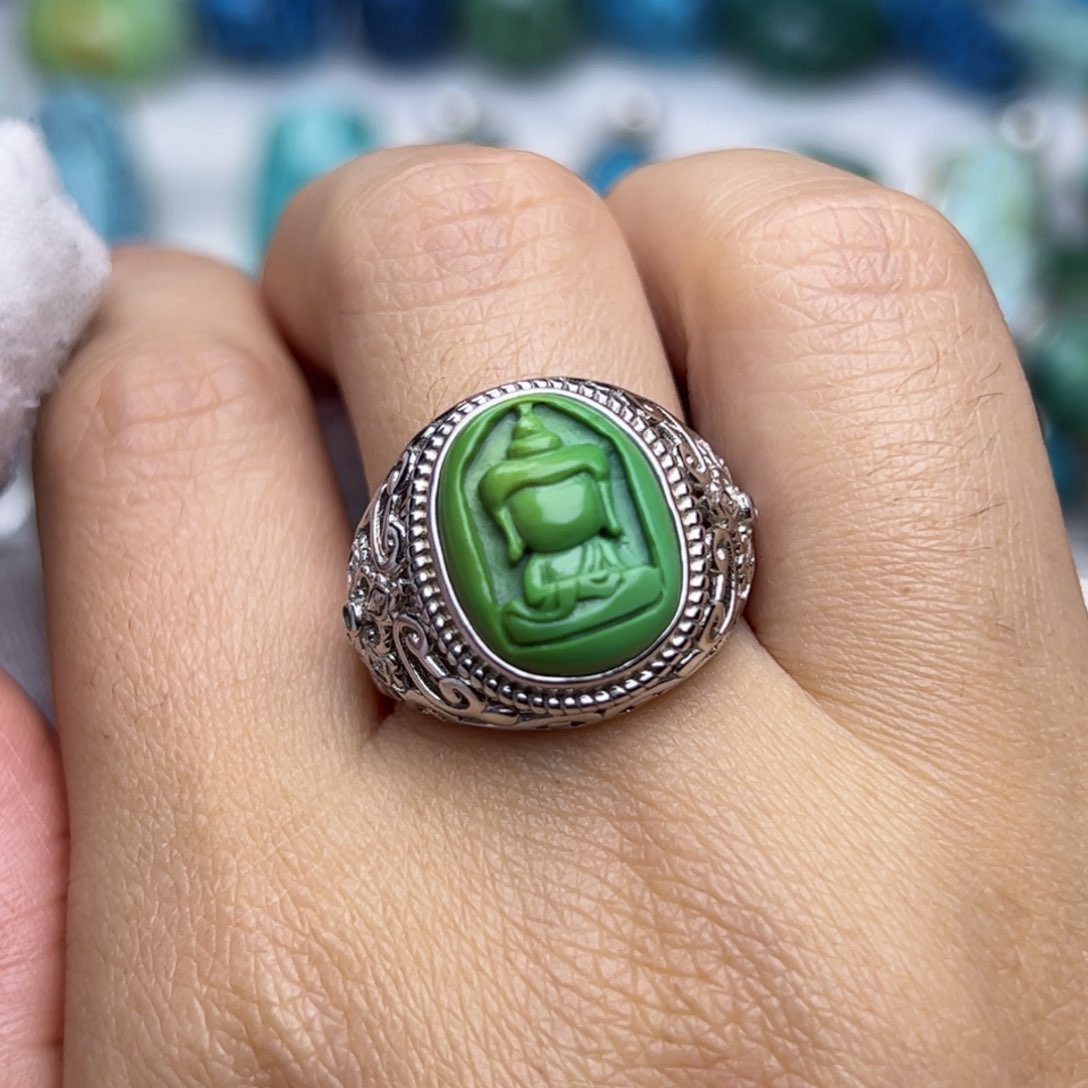 绿松石珠宝奇石银S925镶嵌