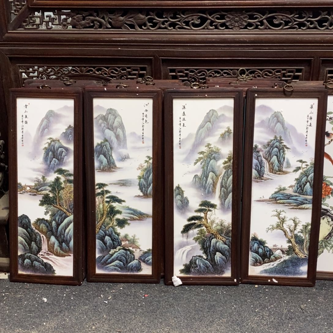 瓷片55*21*4 景德镇瓷板画柴窑烧制