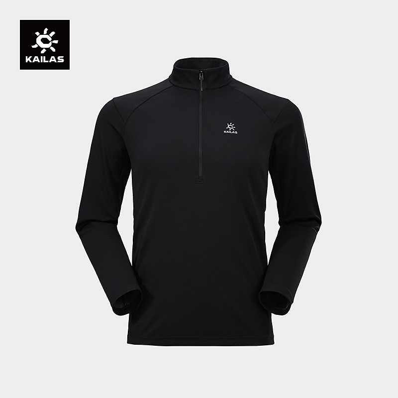 KAILAS凯乐石 半开功能长袖T恤吸湿排汗抑菌户外徒步攀登男款
