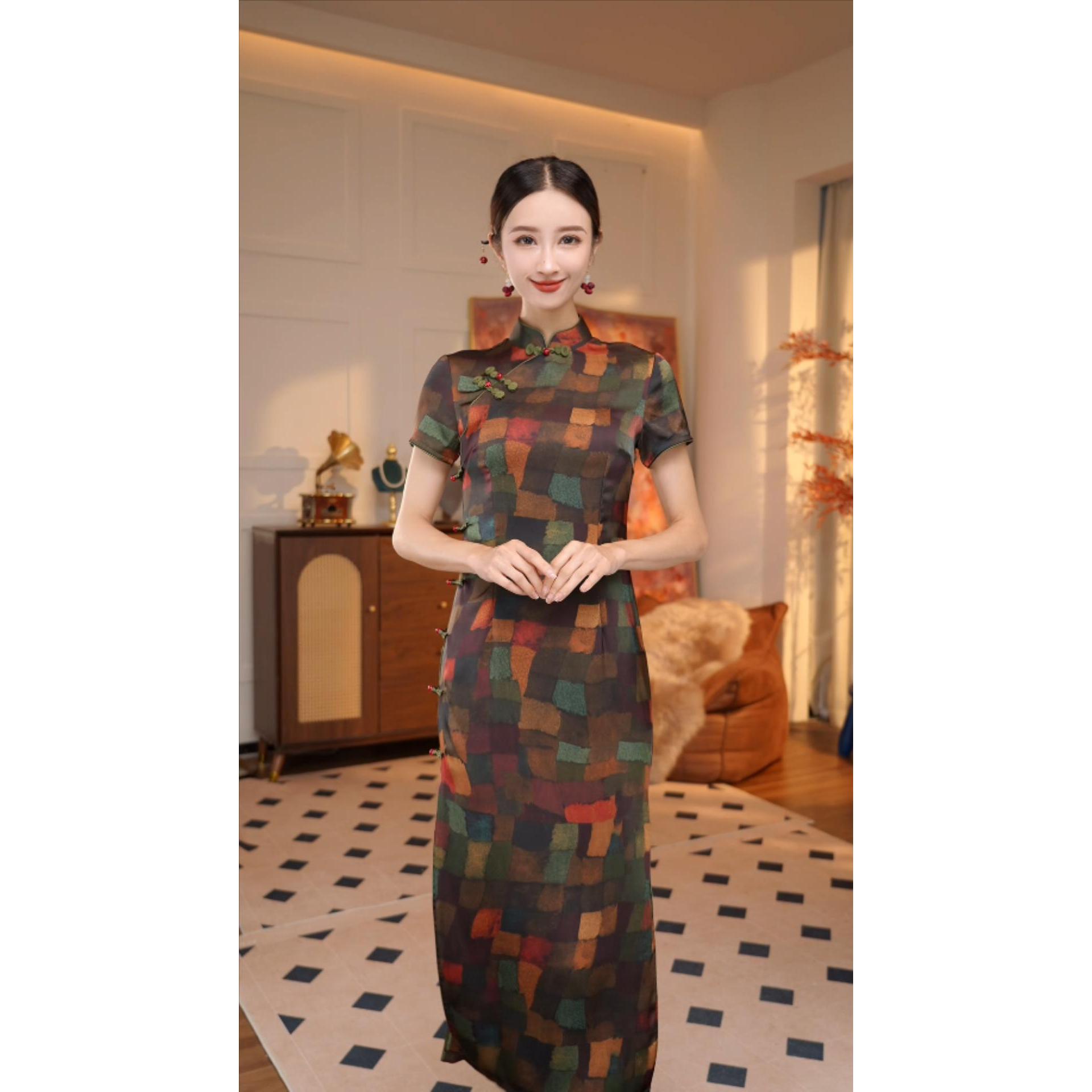 【格致】2025国风复古气质韵味优雅显瘦日常款旗袍120CM