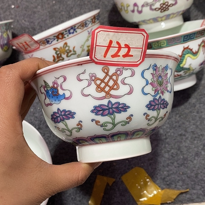 摆件陶5寸绿稀土碗122号