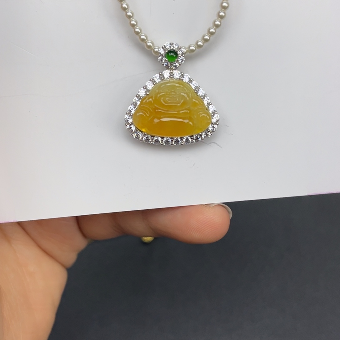 翡翠银S925镶嵌吊坠(不含链)