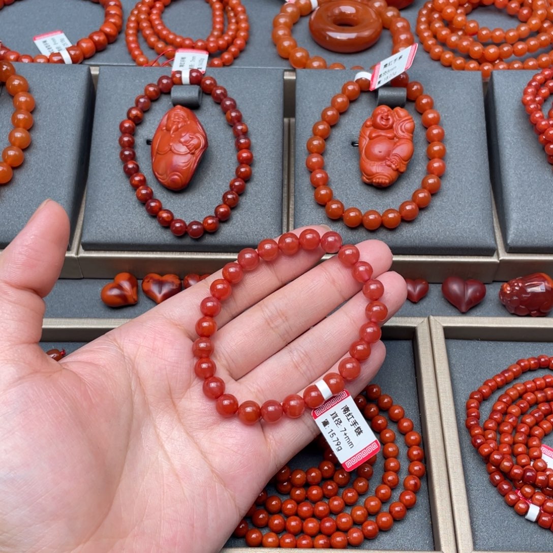 手链未镶嵌南红玛瑙原矿天然南红