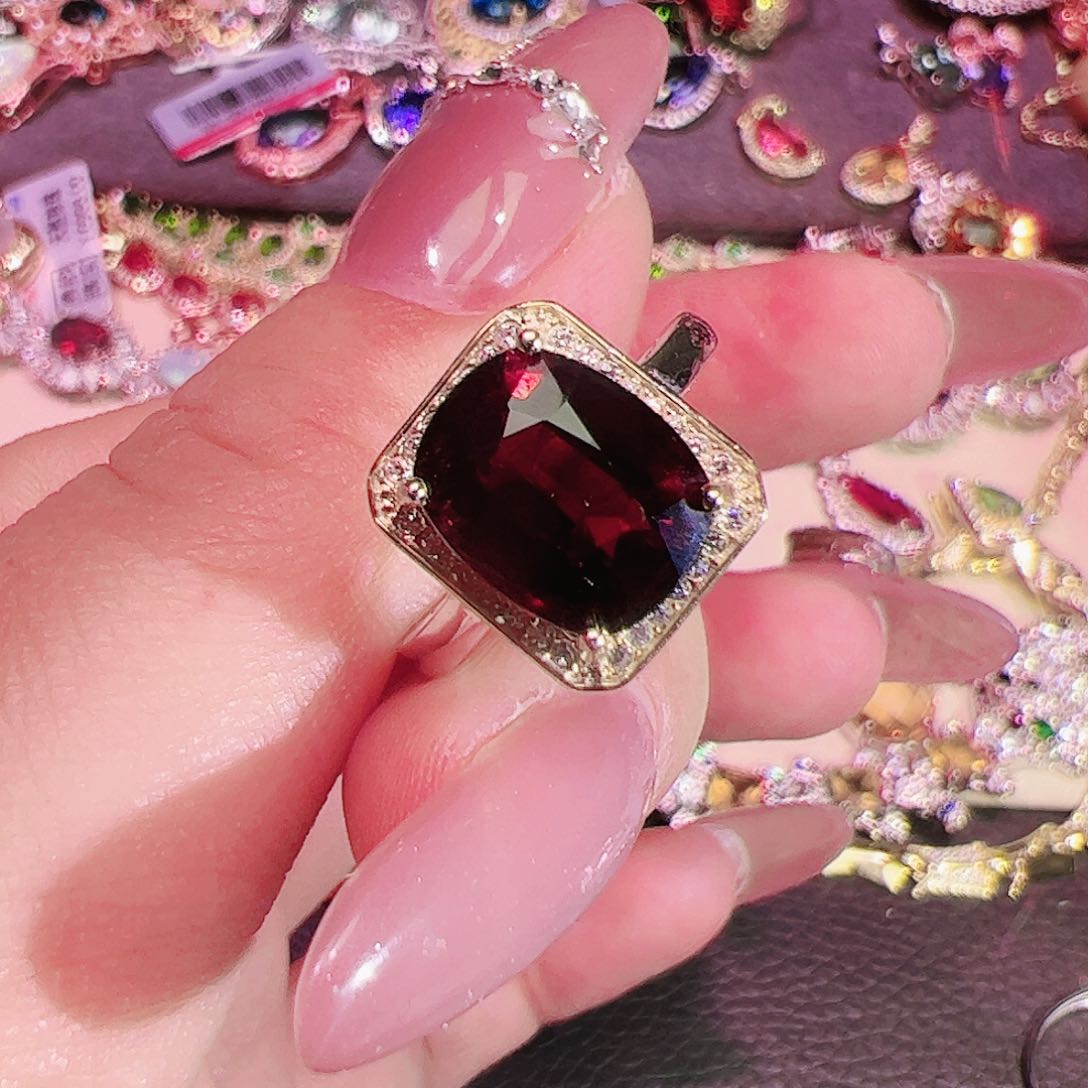 碧玺碧玺戒指银S925镶嵌