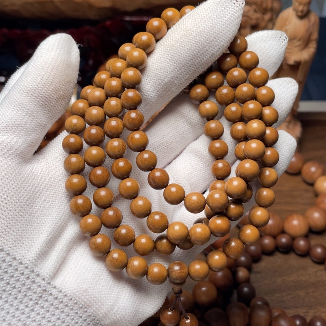 檀香木手串/手链老山檀顺纹08多圈