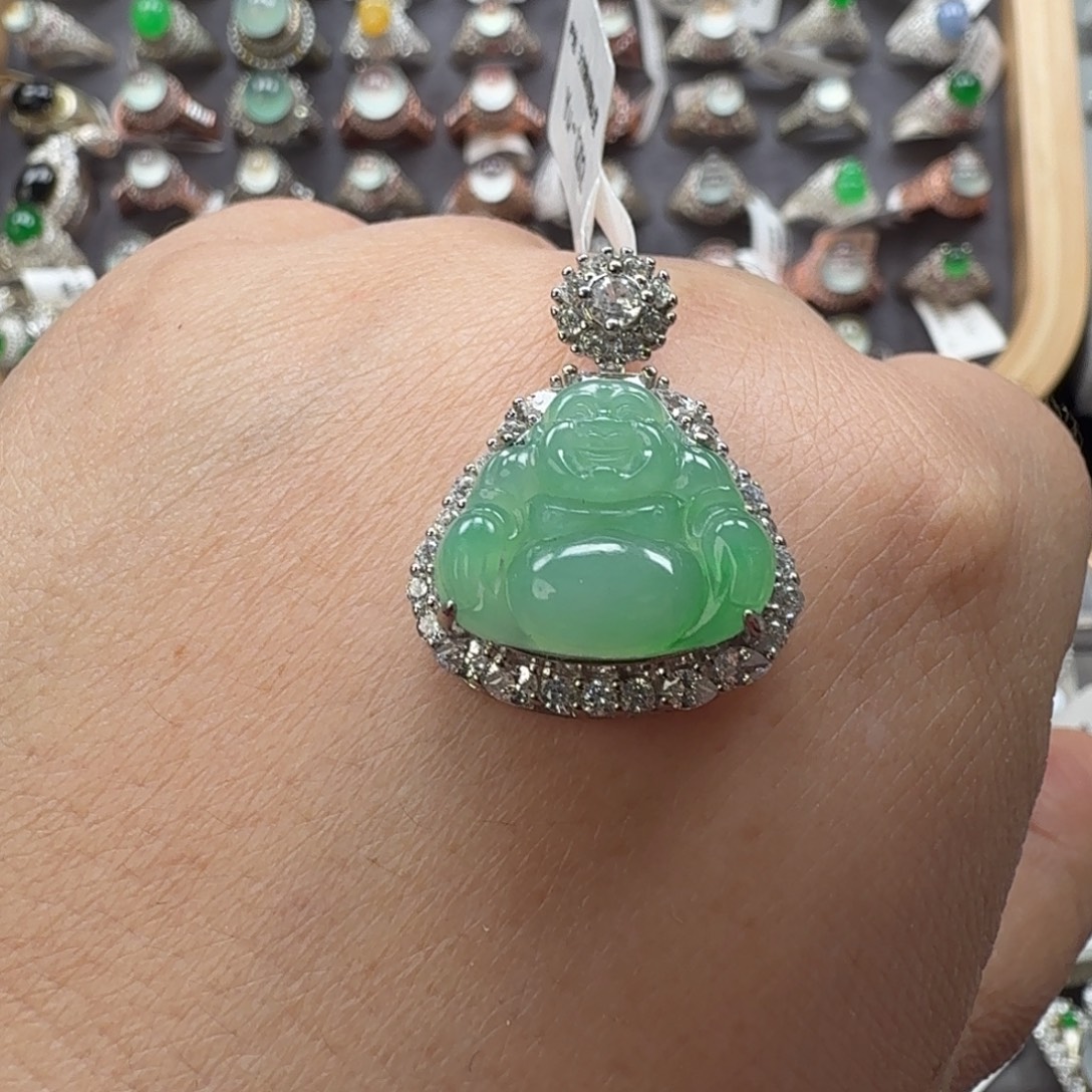 翡翠银S925镶嵌戒指8030