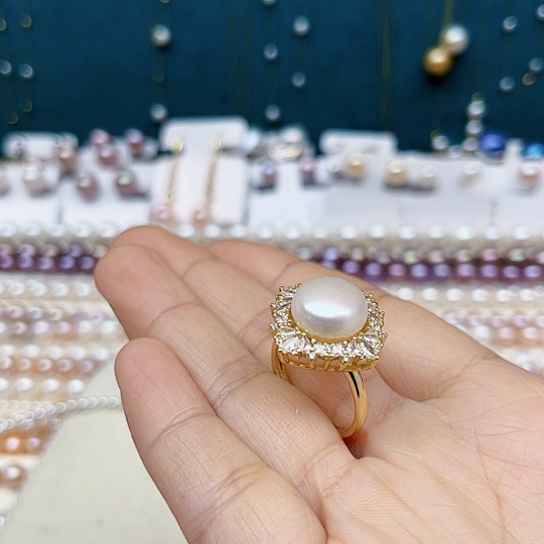 淡水珍珠戒指银S925镶嵌