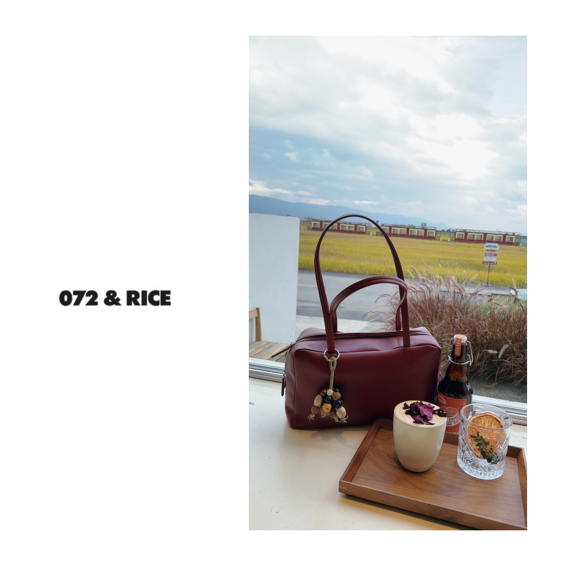 072 & RICE【保龄球】时尚百搭羊皮腋下包 LDA88549