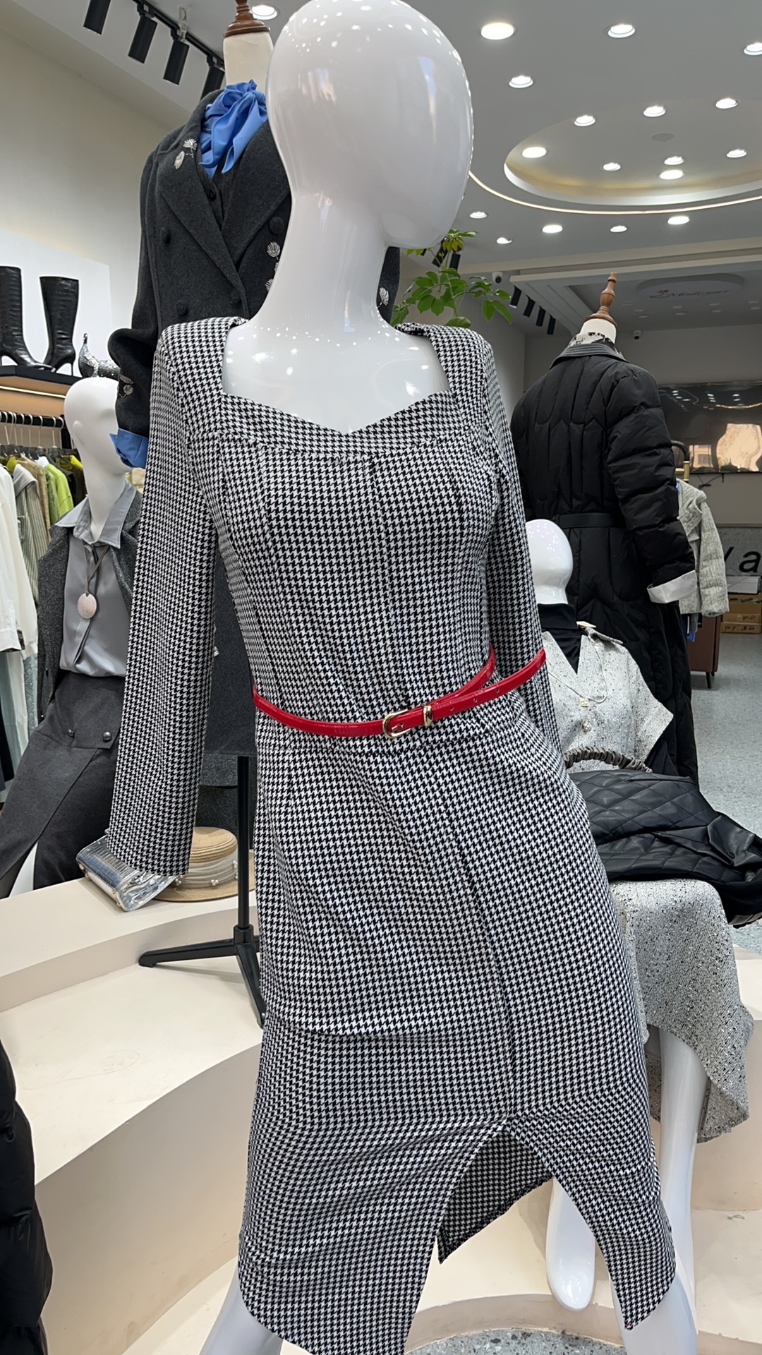 千鸟格连衣裙995511