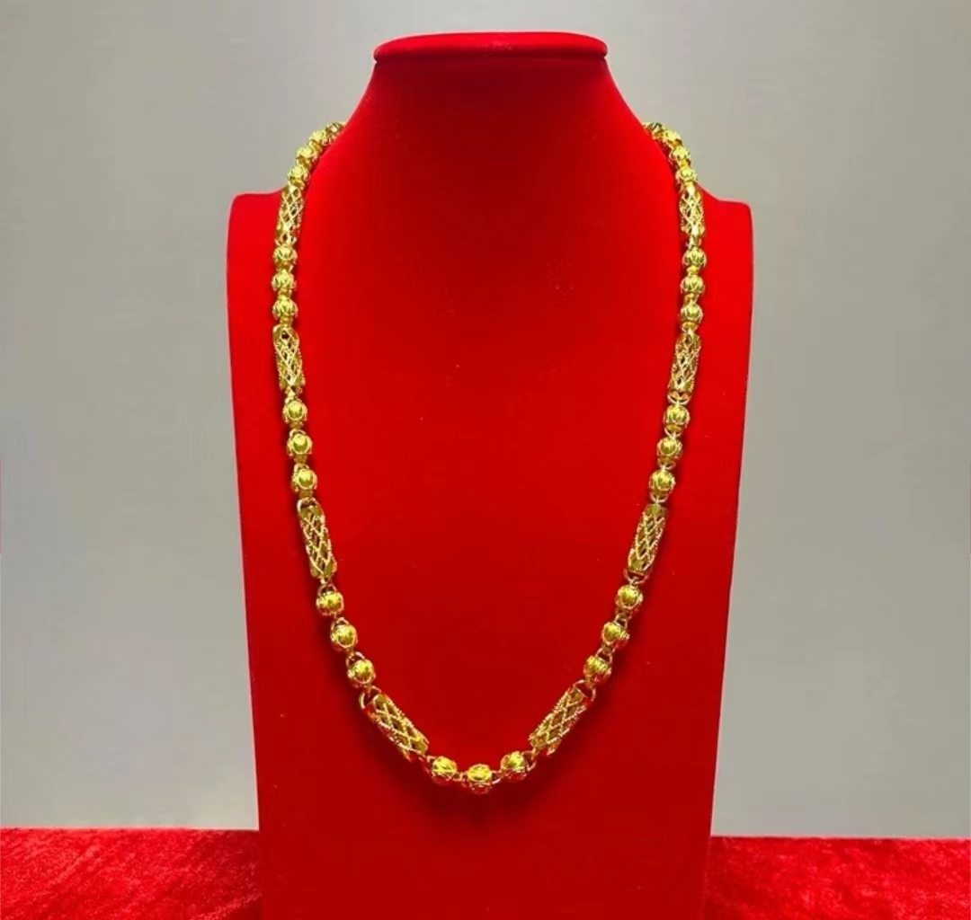 合金项链 【抖音好物】【专柜同款】爆款时尚金典镂空竹节转运珠项链